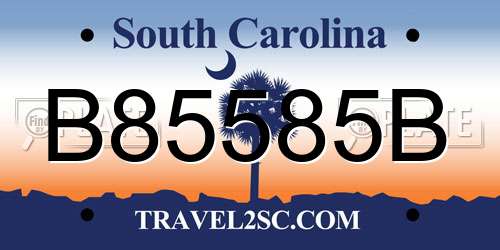 B85585B South Carolina License Plate