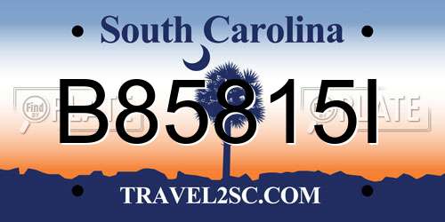 B85815I South Carolina License Plate