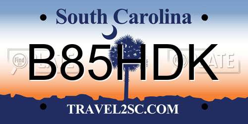 B85HDK South Carolina License Plate