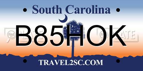 B85HOK South Carolina License Plate