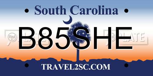 B85SHE South Carolina License Plate