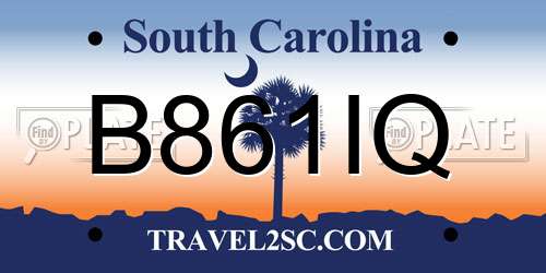 B861IQ South Carolina License Plate