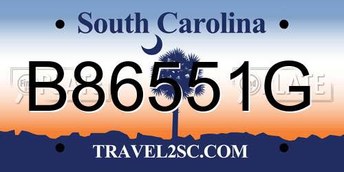 B86551G South Carolina License Plate