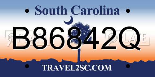 B86842Q South Carolina License Plate