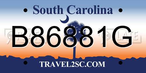B86881G South Carolina License Plate