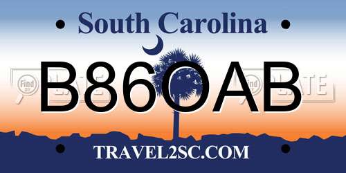 B86OAB South Carolina License Plate