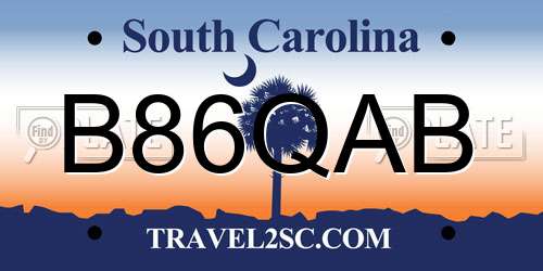 B86QAB South Carolina License Plate