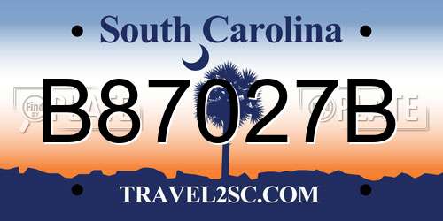 B87027B South Carolina License Plate