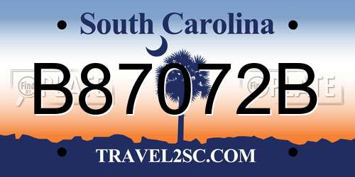 B87072B South Carolina License Plate