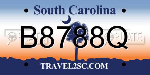 B8788Q South Carolina License Plate