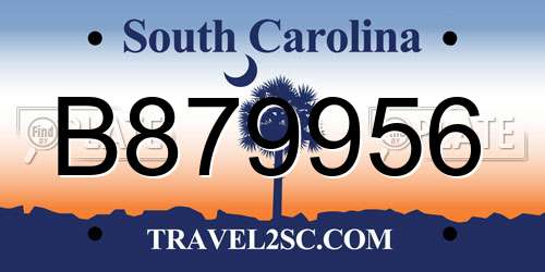 B879956 South Carolina License Plate
