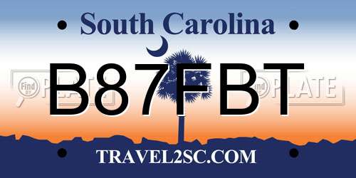 B87FBT South Carolina License Plate