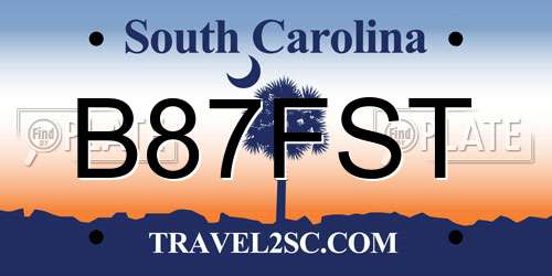 B87FST South Carolina License Plate