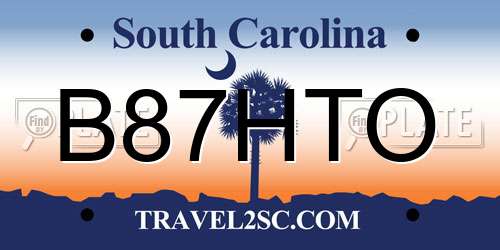 B87HTO South Carolina License Plate