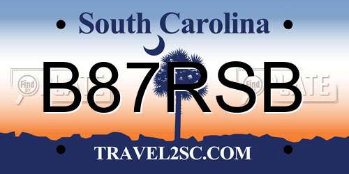 B87RSB South Carolina License Plate
