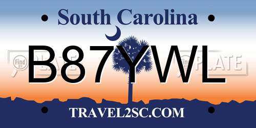 B87YWL South Carolina License Plate