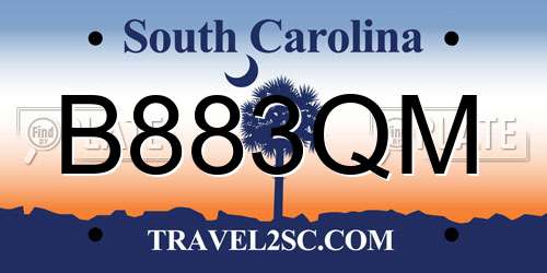 B883QM South Carolina License Plate