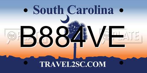 B884VE South Carolina License Plate
