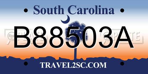 B88503A South Carolina License Plate