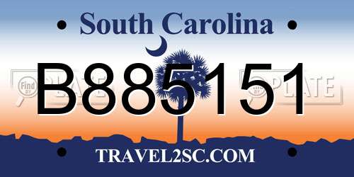 B885151 South Carolina License Plate