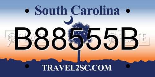 B88555B South Carolina License Plate