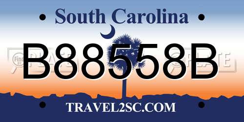 B88558B South Carolina License Plate