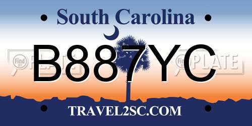 B887YC South Carolina License Plate