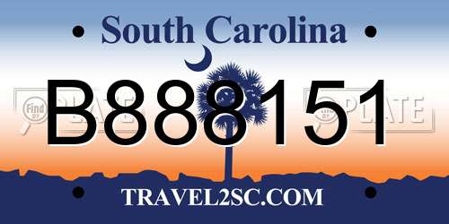 B888151 South Carolina License Plate