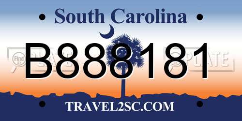 B888181 South Carolina License Plate