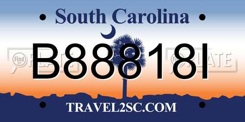 B88818I South Carolina License Plate