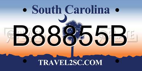 B88855B South Carolina License Plate