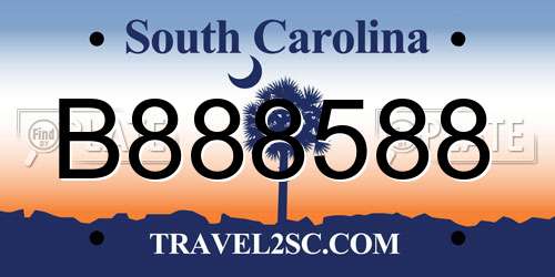 B888588 South Carolina License Plate