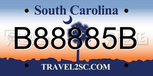 B88885B South Carolina License Plate