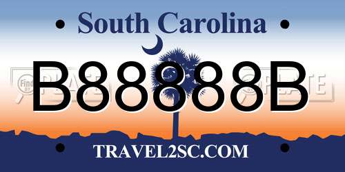 B88888B South Carolina License Plate