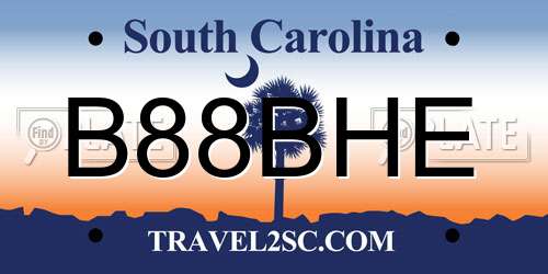 B88BHE South Carolina License Plate