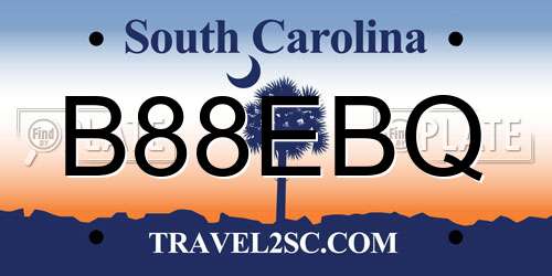 B88EBQ South Carolina License Plate