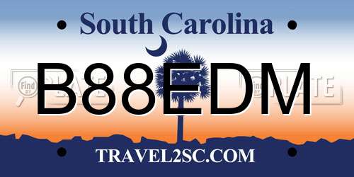 B88EDM South Carolina License Plate