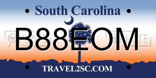 B88EOM South Carolina License Plate
