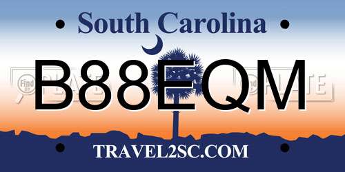 B88EQM South Carolina License Plate