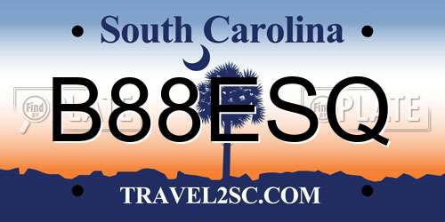 B88ESQ South Carolina License Plate