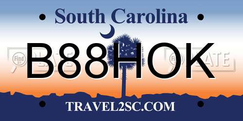 B88HOK South Carolina License Plate