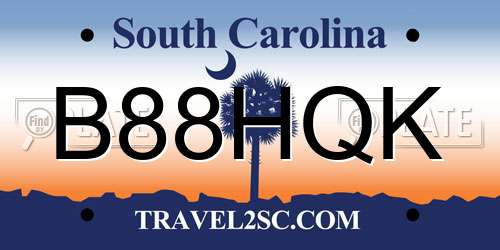 B88HQK South Carolina License Plate