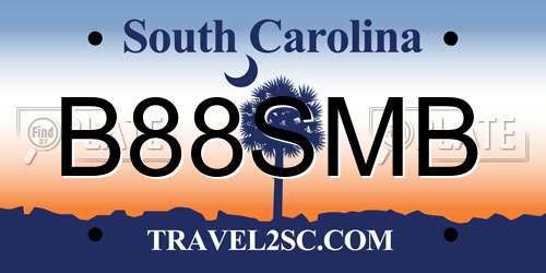 B88SMB South Carolina License Plate