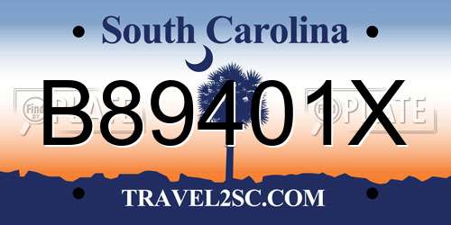 B89401X South Carolina License Plate