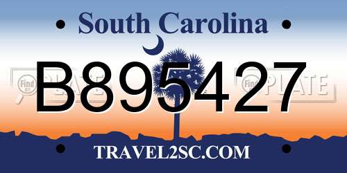 B895427 South Carolina License Plate