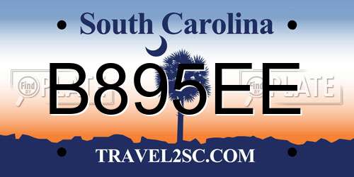 B895EE South Carolina License Plate