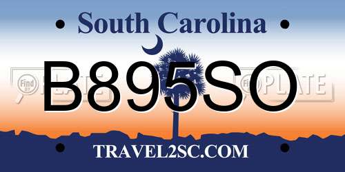B895SO South Carolina License Plate