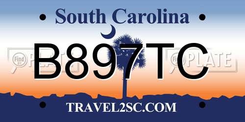 B897TC South Carolina License Plate