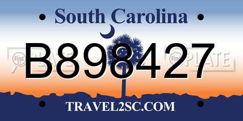 B898427 South Carolina License Plate