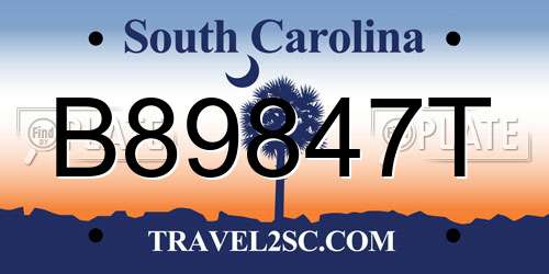 B89847T South Carolina License Plate